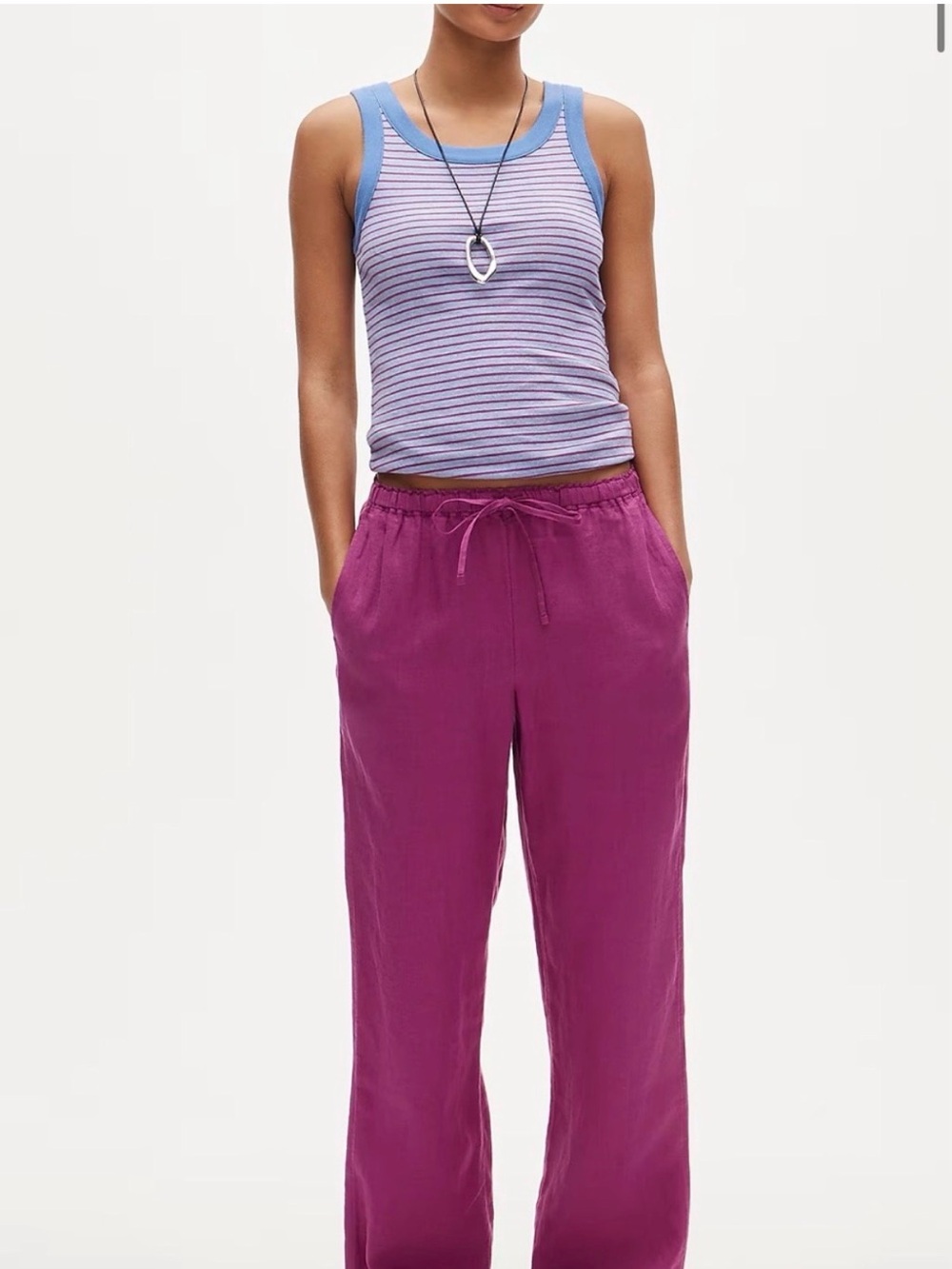 J. Crew Soleil linen pants Fuscia NWT